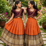 Traditional Pattu Kids Lehenga Choli