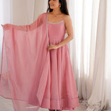 Shiddat Orange Mul Chanderi Suit