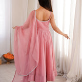 Shiddat Orange Mul Chanderi Suit