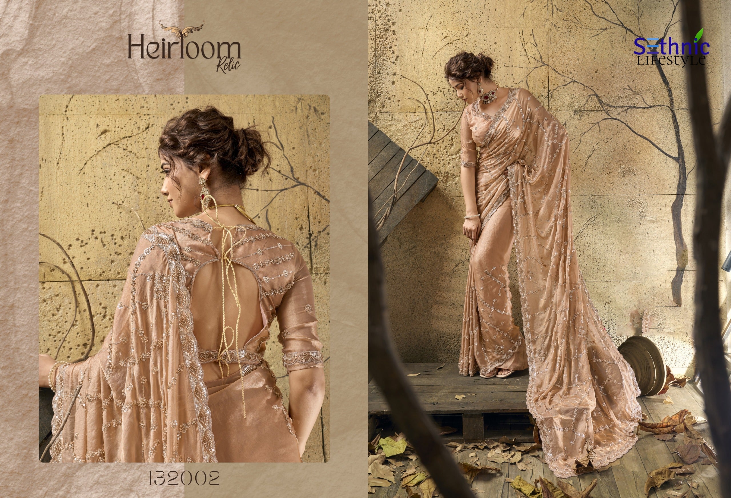 Creamy Georgette Ready Saree