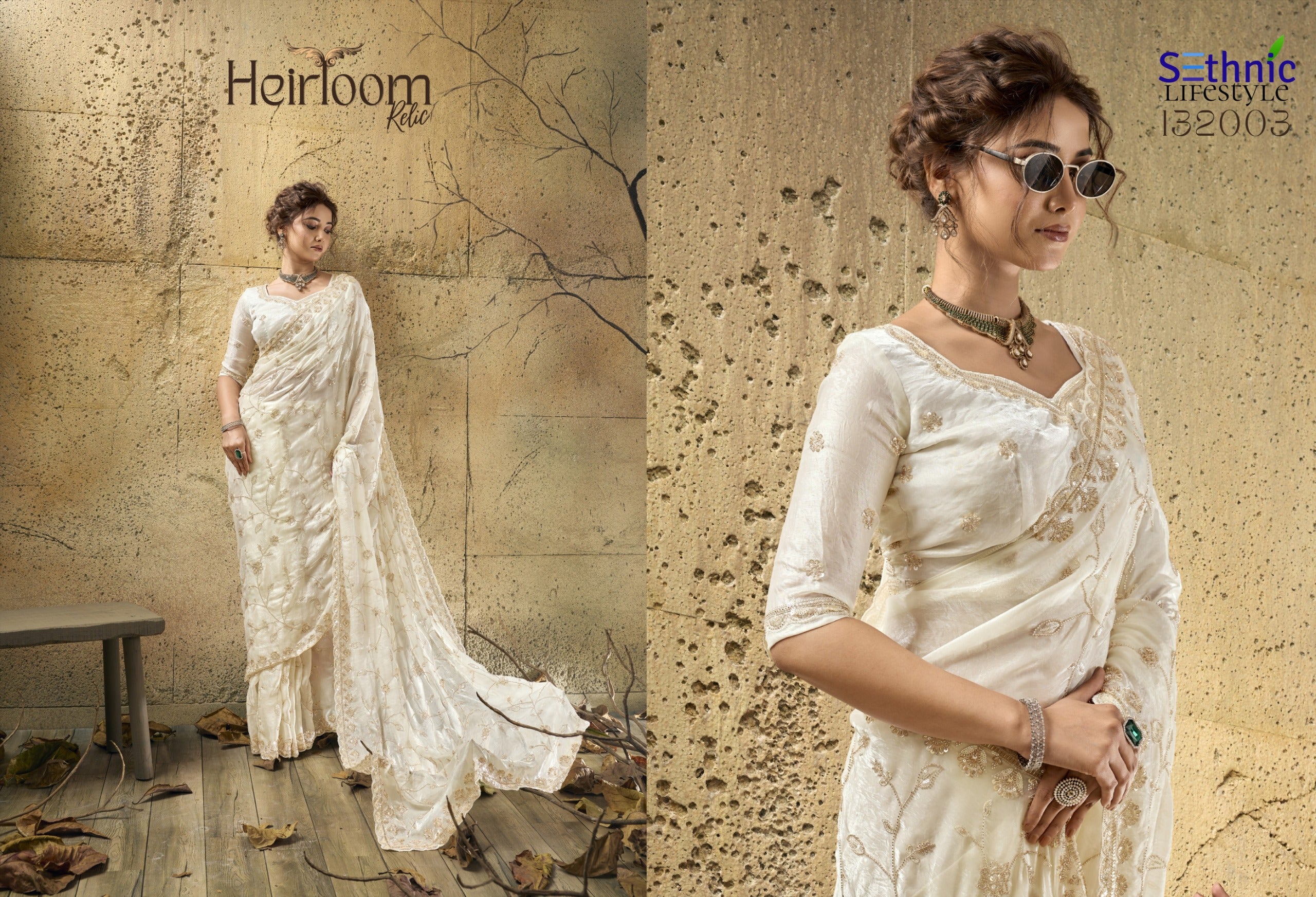 Creamy Georgette Ready Saree