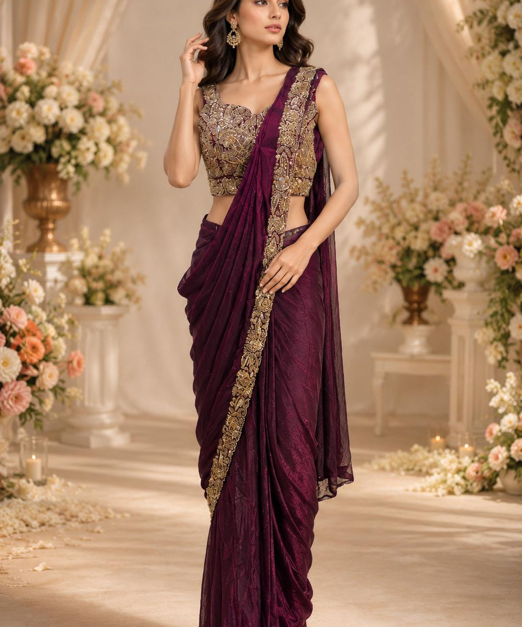 Brighter Jimmy Choo Satin Saree
