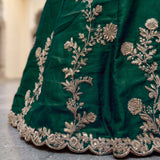 Bottle Green Embroidered Lehenga Choli