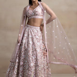 Pink Floral Sequins Embroidered Lehenga Choli