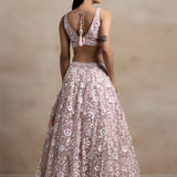 Pink Floral Sequins Embroidered Lehenga Choli