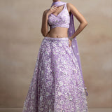 Lavender Floral Sequins Embroidered Lehenga Choli