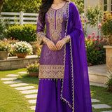 Designer Gerogette Embroidered Suit