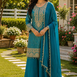 Designer Gerogette Embroidered Suit