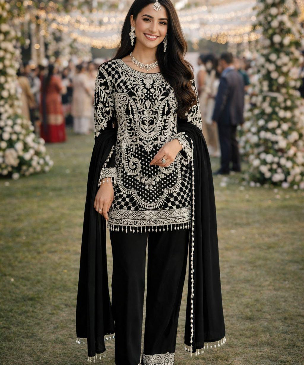 Modern Style Silk Top Sharara
