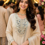 Partywear Crunchy Silk Top Sharara