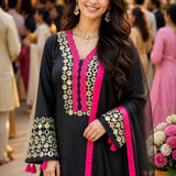 Partywear Crunchy Silk Top Sharara