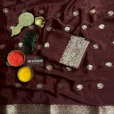 Maroon  Korvi Cotton Silk Saree
