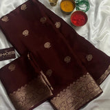 Maroon  Korvi Cotton Silk Saree