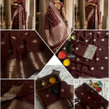 Maroon  Korvi Cotton Silk Saree