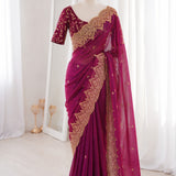 Presenting Designer seqwance embroidery saree