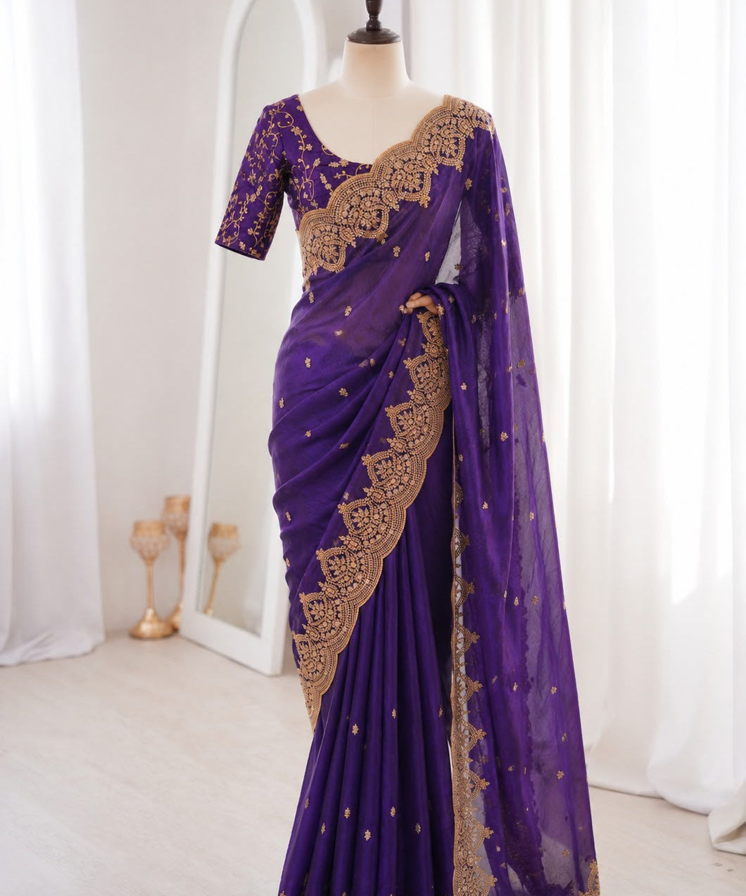 Presenting Designer seqwance embroidery saree
