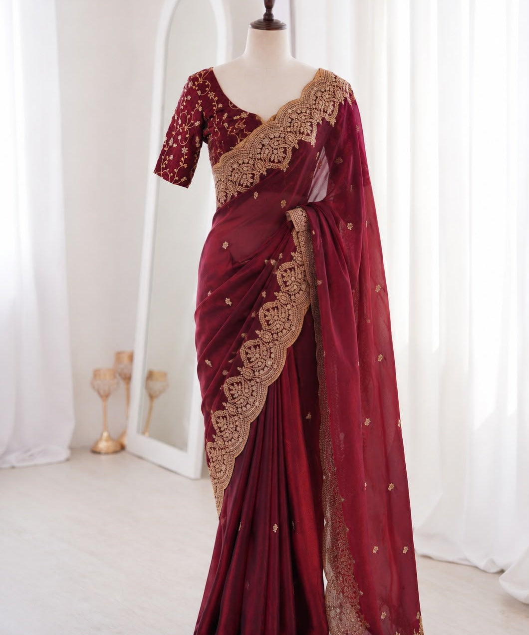 Presenting Designer seqwance embroidery saree