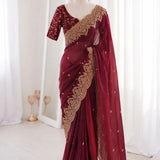 Presenting Designer seqwance embroidery saree