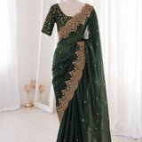 Presenting Designer seqwance embroidery saree