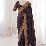 Presenting Designer seqwance embroidery saree