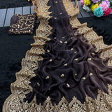 Presenting Designer seqwance embroidery saree