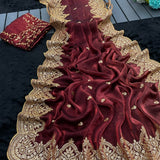 Presenting Designer seqwance embroidery saree