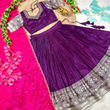 Purple Viscose Tissue Silk  Lehenga