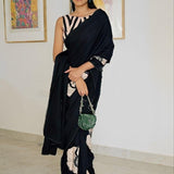elegance Checkered Viscose Georgette Saree