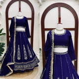 Blue Georgette Bridal Lehenga Choli