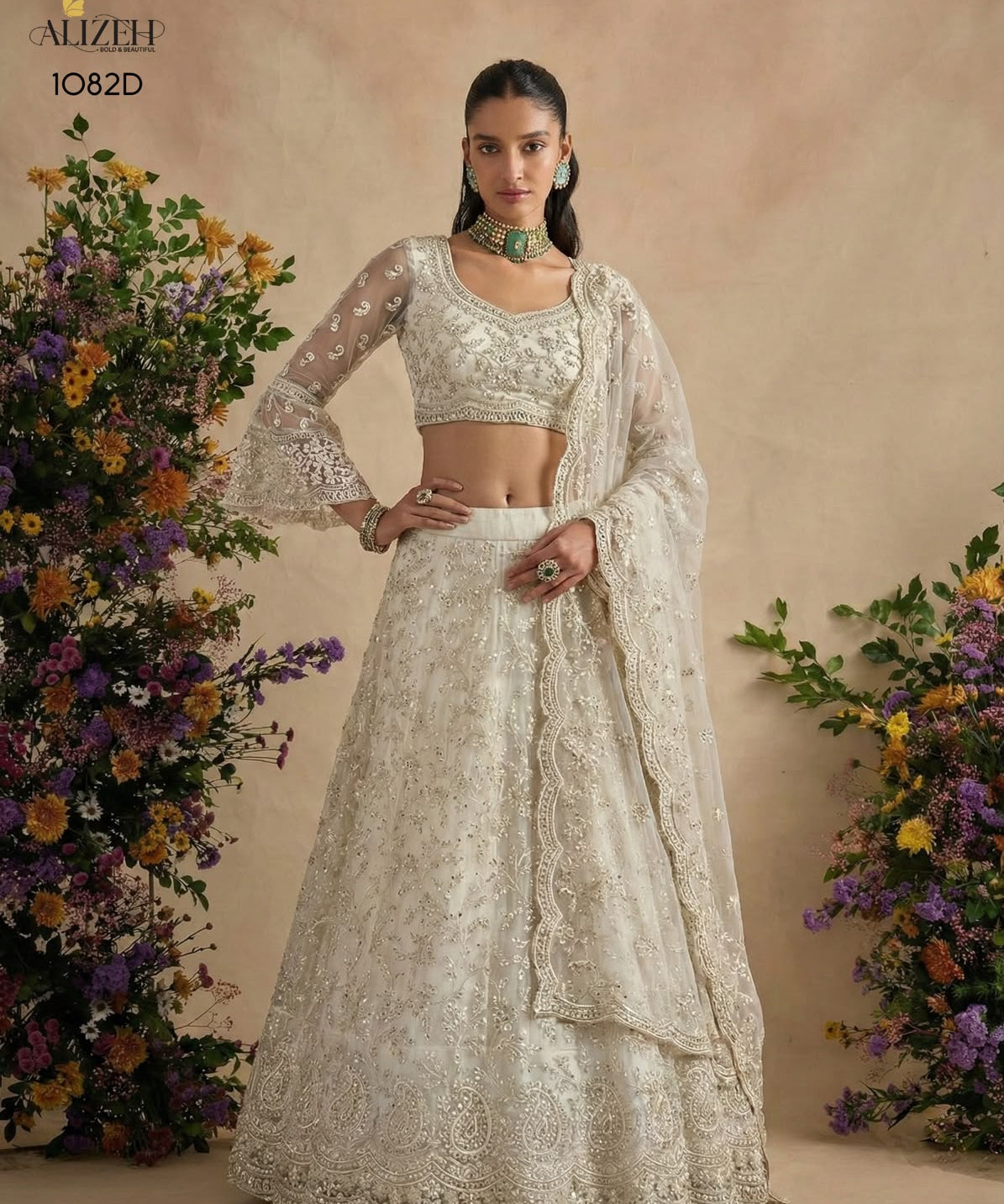 Adorn White Wedding Lehenga