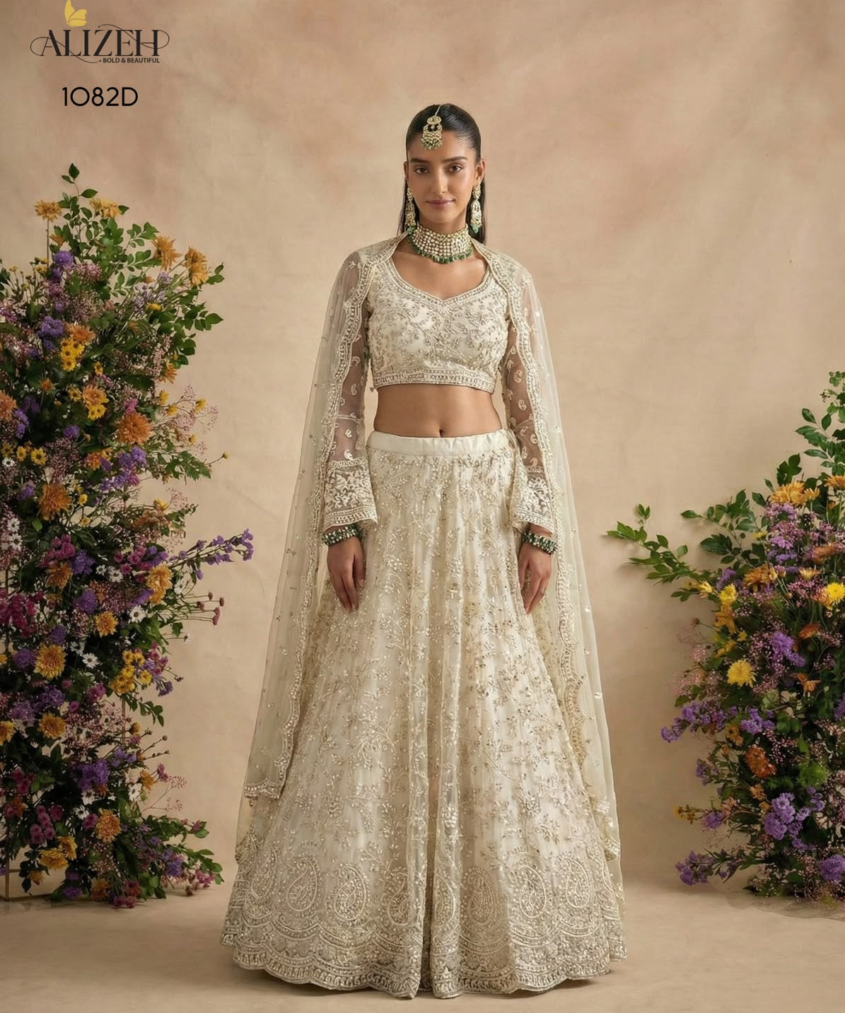 Adorn White Wedding Lehenga