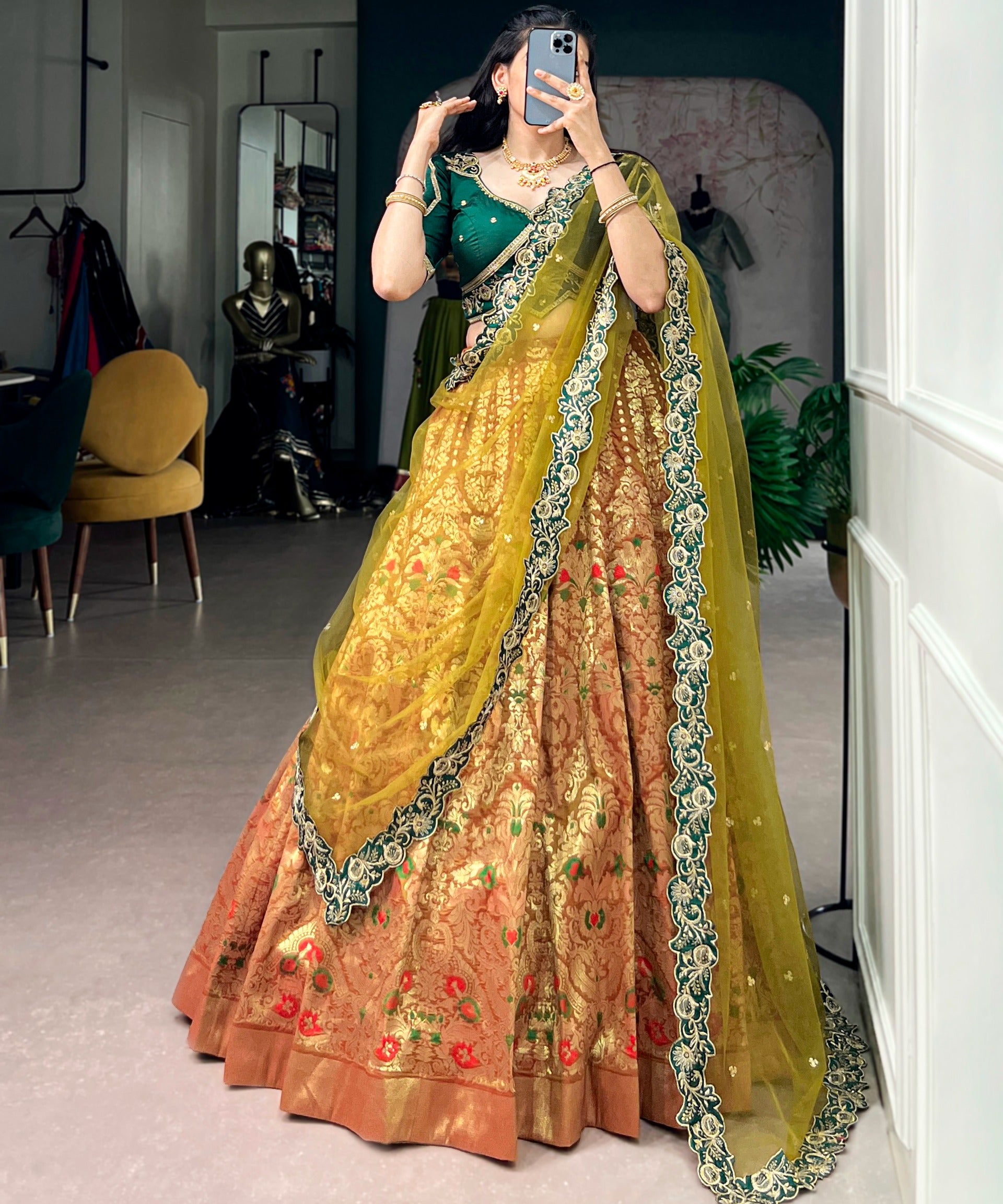 Festive Jacquard Silk Lehenga Choli