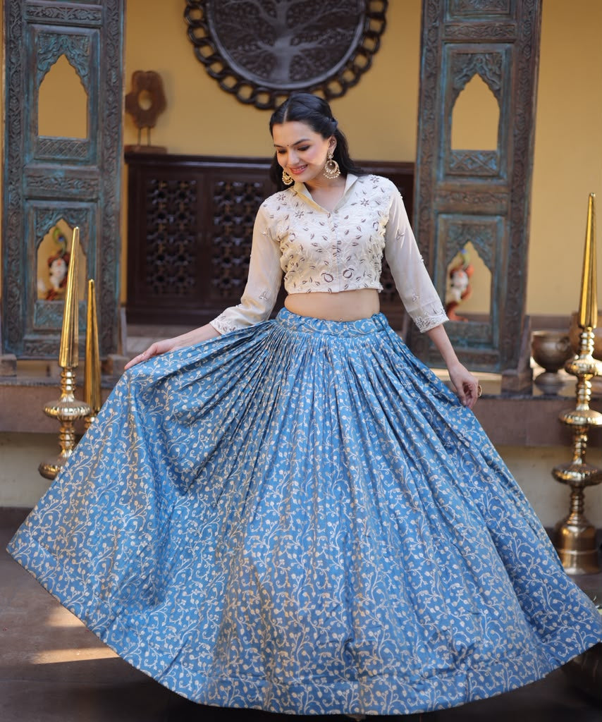 Navratri Jacquard Silk Lehenga
