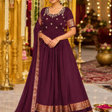 Maroon Traditional Premium Silk Gown
