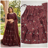 Exclusive Brown Rangoli Silk Lehenga