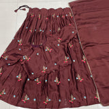 Exclusive Brown Rangoli Silk Lehenga