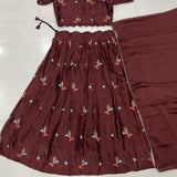 Exclusive Brown Rangoli Silk Lehenga