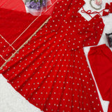 designer Chinon Silk Anarkali Gown