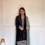 Ethnic Black Straight Suit