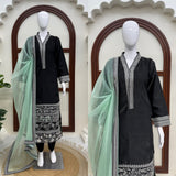 Ethnic Black Straight Suit