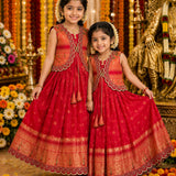 Elegant Paithani Kids Gown