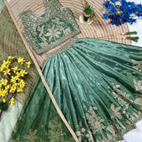 Shiny Chinon Silk Kids Lehenga Choli