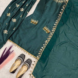 Classic Roman Silk Anarkali Gown