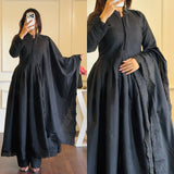 Classic Roman Silk Anarkali Gown