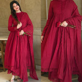 Classic Roman Silk Anarkali Gown