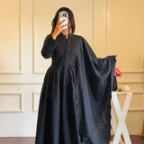 Classic Roman Silk Anarkali Gown