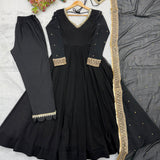 Black Georgette Anarkali Gown