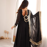 Black Georgette Anarkali Gown