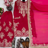 Grand Embroidered Silk Top Plazzo