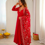 Orange Real Mirror Anarkali Gown